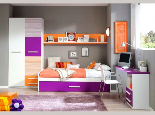 Fotografía de Dormitorio juvenil con cama nido, ambiente 007