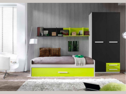 Fotografía de Dormitorio juvenil con cama nido, ambiente 008