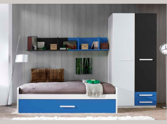 Fotografía de Dormitorio juvenil con cama nido, ambiente 008a